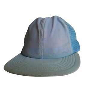 Skater Cap  Vintage 1980s BLANK BLUE White Mesh trucker OSFA